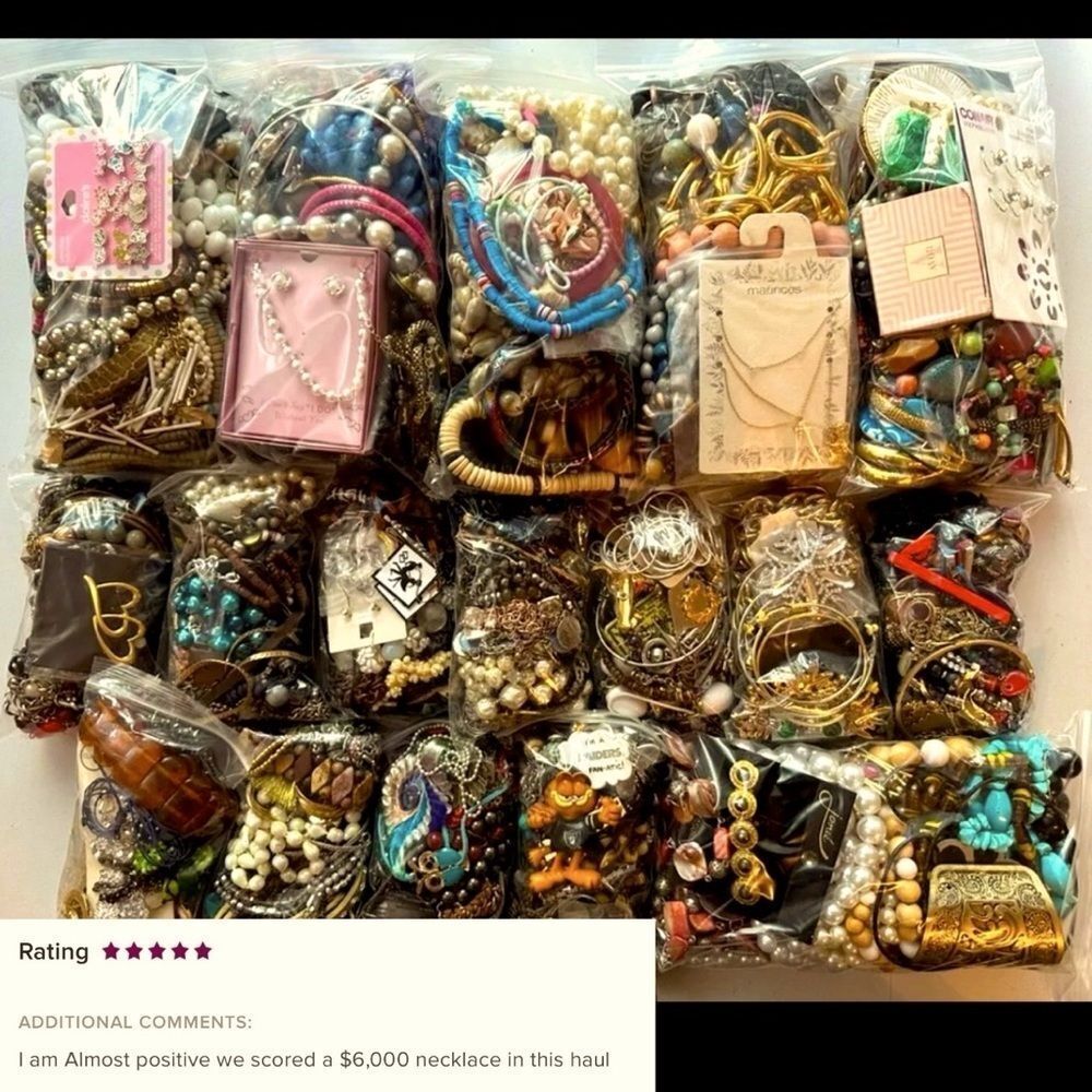 BDJ 2 LB Mixed Metal Jewelry Lot • Wearable Cleanout •Treasure Hunt • Estate Mix